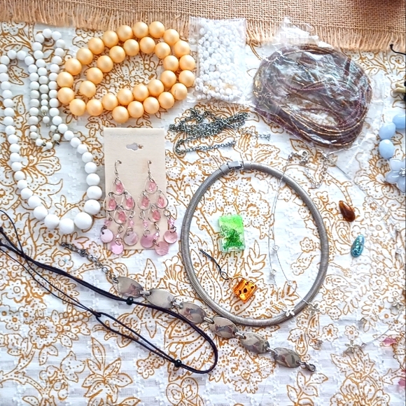 Jewelry - Repurpose Jewelry Mix  Plus 10 New Charms